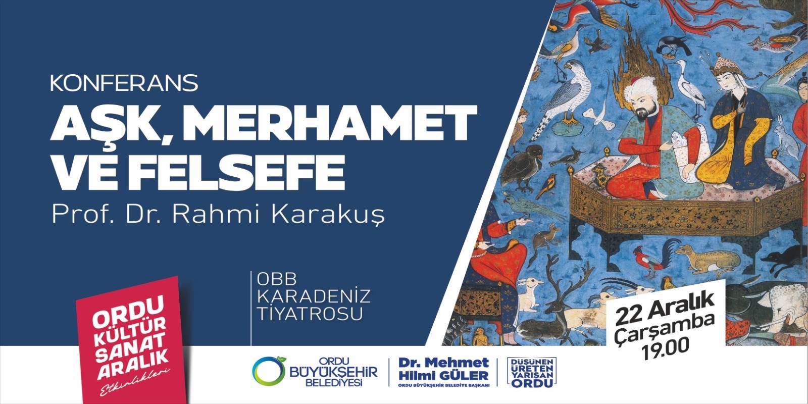 BÜYÜKŞEHİRDEN “AŞK, MERHAMET VE FELSEFE” ADLI KONFERANS